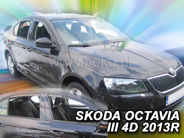 Ofuky oken Škoda Octavia III 2013- hatchaback přední+zadní Heko